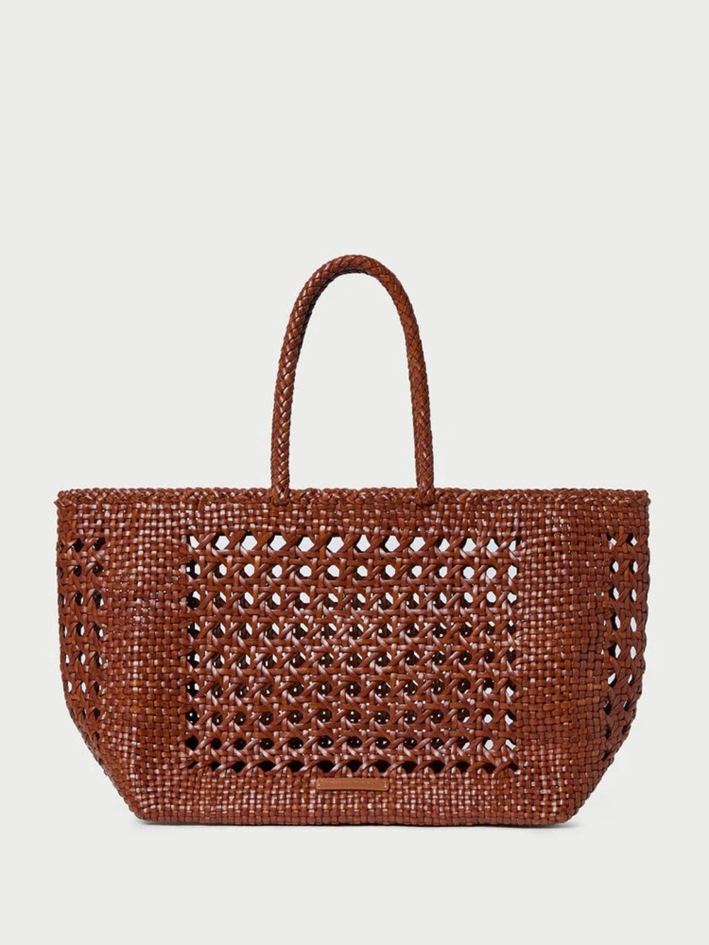 NWT Loeffler RandalL Klara Open-Weave Tote | Saddle - Picture 2 of 10